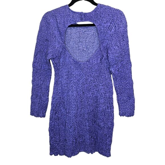 NWT Samsoe Samsoe Womens L Bianca Iris Bloom Crinkle Long Sleeve Mini Dress - Picture 8 of 15